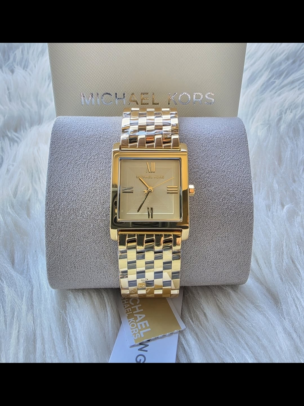 Michael Kors Original New Gold-Tone Women's Square Bracelet Watch
